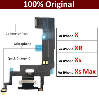 100% Оригинал Для iPhone X XR XS Max Плата зарядного устройства PCB Гибкий разъем USB-порта док-станция Лента для зарядки Гибкий кабель