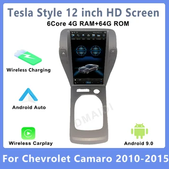 12-дюймовый экран Android 9 в стиле Tesla для Chevrolet Camaro 2010 - 2015 Автомобильный мультимедийный видеоплеер