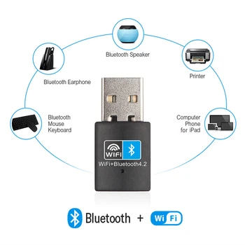 150 Мбит/с WiFi Bluetooth-совместимый Беспроводной Адаптер USB-Адаптер 2.4 G V4.2 Dongle Сетевая карта RTL8723BU для Портативных ПК Настольный