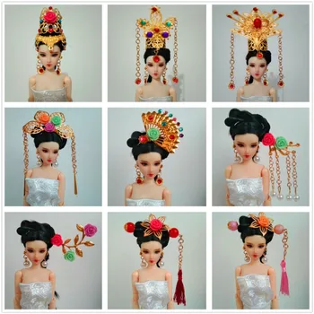2022 Китайский Костюм Куклы Головной Убор Детская Кукла Бижутерия Аксессуары Для Волос Шпилька 30 см Кукла Антикварные Аксессуары LE058