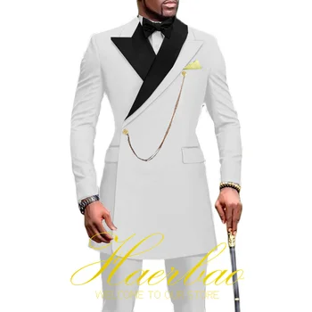 2023 Новый Мужской Свадебный смокинг в индийском стиле, комплект из 2 предметов, куртка с пушечным воротником, Брюки, Блейзер для жениха, мужской костюм на заказ