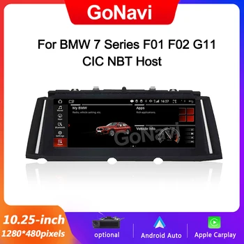 GoNavi 10,25 Дюймовый Автомобильный Мультимедийный экран Apple CarPlay Android Auto Для BMW 7 Серии F01 F02 G11 NBT CIC Головное Устройство Видео Стерео