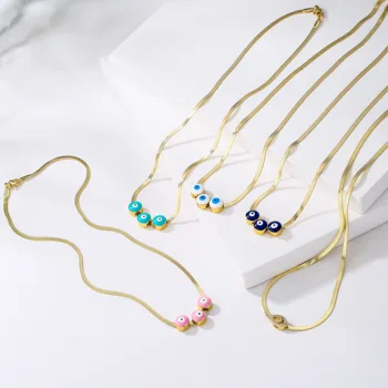 HECHENG, Эмалевое ожерелье от сглаза для женщин, Y2K, ожерелья с лезвиями из нержавеющей стали, Колье, модные украшения, Новый тренд