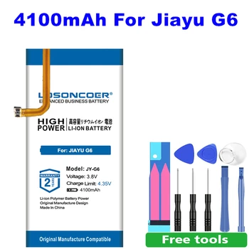 LOSONCOER JY G6 JY-G6 Аккумулятор 4100 мАч для Аккумуляторов мобильных телефонов Jiayu G6 + Бесплатные инструменты + Наклейка в наличии