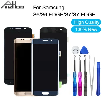 PINZHENG AAAA Качественный ЖК-дисплей Для Samsung Galaxy S6 S7 Edge с Сенсорным экраном ЖК-дисплей Для Samsung S6 S7 Edge Дигитайзер В Сборе