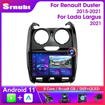 Srnubi Android 2 Din Автомобильный Радио Мультимедийный Плеер Для Renault Duster 2015-2021 Для LADA Largus 2021 Carplay Автоматическая Навигация GPS