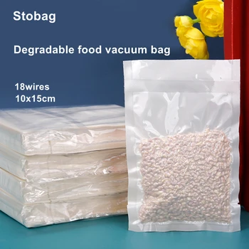 StoBag 100шт Разлагаемый вакуумный пакет для упаковки пищевых продуктов Экологичная машина Для Упаковки свежих продуктов для домашнего хранения, сувениры для вечеринок, индивидуальный размер