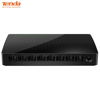 Tenda SG108 Mini 8-портовый Настольный сетевой коммутатор 1000 Мбит/с, Гигабитный быстрый коммутатор Ethernet RJ45, концентратор локальной сети, адаптер для маршрутизатора