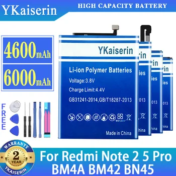 YKaiserin Аккумулятор BM4A BM42 BN45 Для Xiaomi Redmi Note 2 5 Note2 Note5 Для Redmi Pro Red Rice Note Сменные Полимерные Батареи