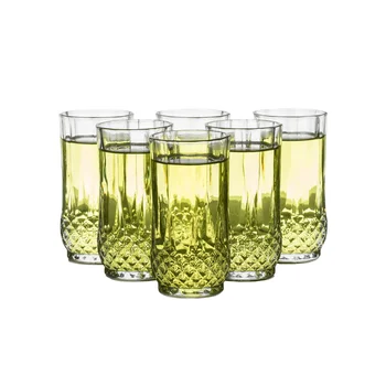 Бытовая вертикальная стеклянная чашка, прозрачное утолщенное основание, набор хрустальных чашек для воды, чашка для чая с бриллиантами