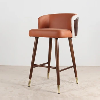 Дизайн Барный стул в Скандинавском стиле Легкий Роскошный Барный стул из массива Дерева Современный Минималистичный Стульчик для кормления Fauteuil Салон Мебели для дома WXH38YH