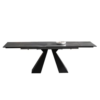 Каменная плита, масштабируемый обеденный стол, многофункциональный прямоугольник, Небольшой размер, Равномерный акцент, Итальянский минимализм