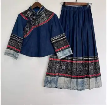 Китайский этнический стиль, высококачественная легкая юбка для костюма в стиле ретро в национальном стиле
