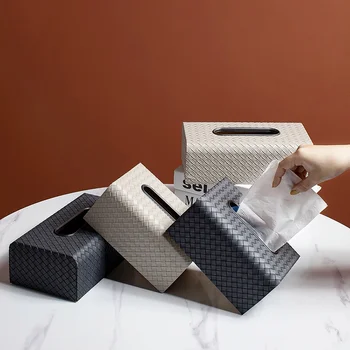 Кожаная коробка для салфеток в скандинавском стиле, коробка для бумаги из массива дерева, принадлежности для домашнего хранения, Модель чайного столика для гостиной, украшение комнаты