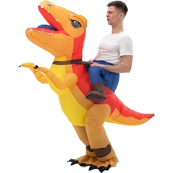 Костюмы динозавров для езды на велосипеде для подростков, Надувной костюм тираннозавра, костюм динозавра, Забавное платье наездника на динозавре