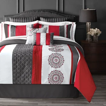 Красно-серый комплект одеял 