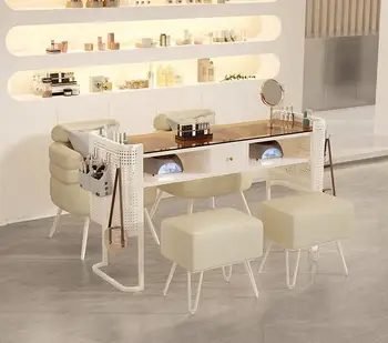 Маникюрный стол и набор стульев встроенный пылесос для маникюрного салона стеклянный стол простой маникюрный стол