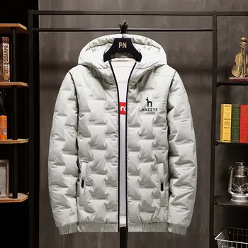 Мужская хлопчатобумажная куртка HAZZYS 2023, зимнее пуховое мужское пальто с капюшоном, теплая повседневная спортивная одежда для гольфа, топ