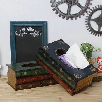 Настольный ящик для салфеток, Деревянный органайзер в форме книги, Прямоугольный футляр для салфеток Для ресторана, бытовой ящик для хранения салфеток, Домашний декор