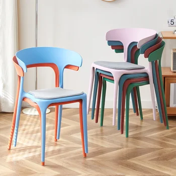 Новые Скандинавские обеденные стулья, кухонный табурет для гостиной, современные съемные устойчивые стулья для отдыха со спинкой, компактная мебель для дома