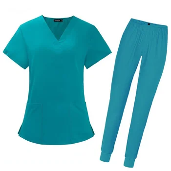 Однотонная униформа для медсестер в салоне красоты, штаны для бега, униформа для спа, Скрабы для домашних животных, Женская униформа, Рабочая одежда для стоматолога