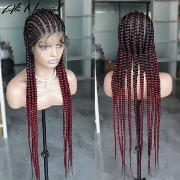 Полностью кружевные парики без узлов Спереди с детскими волосами цвета Омбре, сверхдлинный синтетический парик для чернокожих женщин