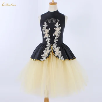 Профессиональное Балетное платье для Балерины, Кружевное Вечернее Платье без рукавов для девочек, Балетное Платье-пачка, Женская Одежда Для Выступлений на Сцене