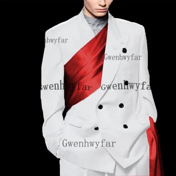 Свадебные Мужские костюмы Gwenhwyfar 2022, Новый Высококачественный Деловой мужской костюм ручной работы на заказ, Повседневное вечернее Платье, Блейзер, Комплекты (куртка + брюки)