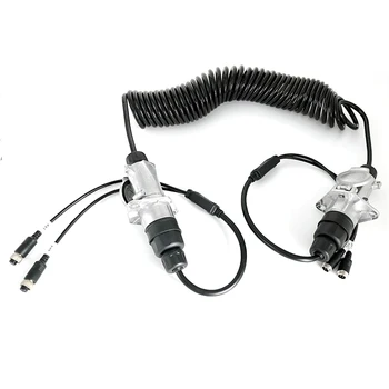 Сверхмощный электрический кабель для прицепов и грузовиков Разъем для прицепа Водонепроницаемая Камера 7pin Катушка Suzi спиральный кабель