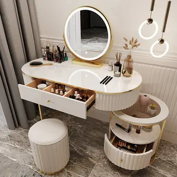 Скандинавские комоды, Мебель для спальни, Легкий роскошный Туалетный столик, Современный минималистичный выдвижной креативный шкаф для хранения, Туалетные столики