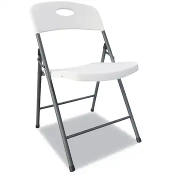Складной стул из литой смолы Alera, белое сиденье/ белая спинка, темно-серая основа, 4 шт./Картон -ALEFR9402