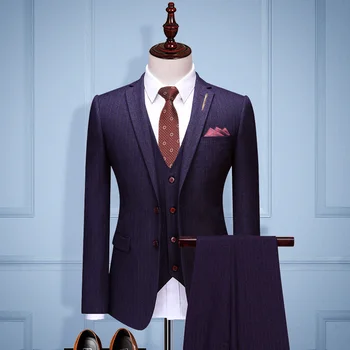 Сшитое на заказ Свадебное платье Жениха, Блейзер, брюки, деловые классические брюки высокого класса SA05-41599