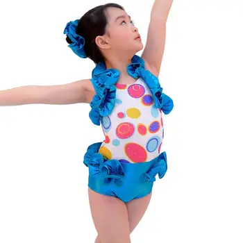 Танцевальный костюм MiDee с разноцветными пузырьками, прекрасный танцевальный костюм для девочек, Трико с камнями, одежда для выступлений